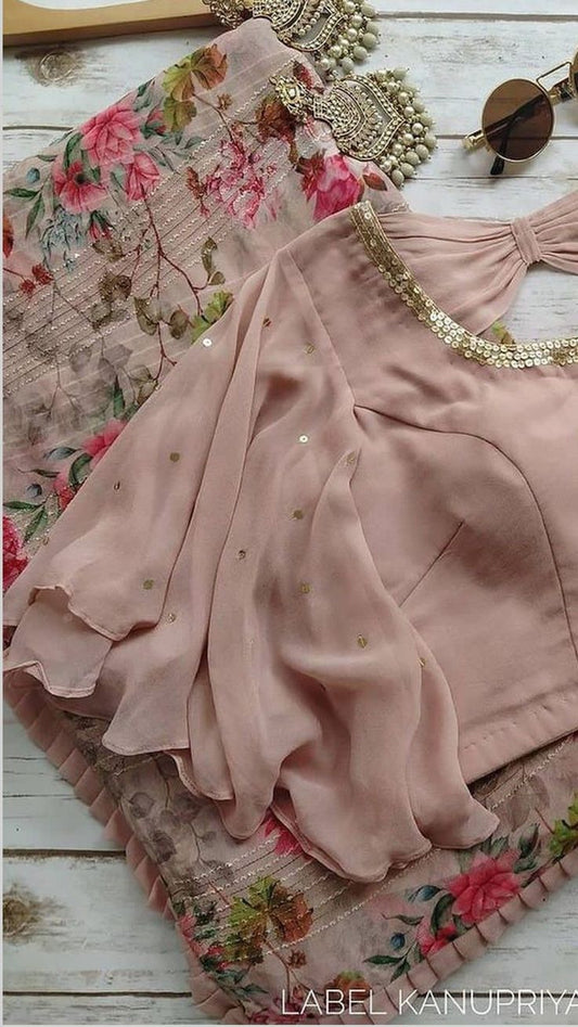 Flower Work Saree With Stunning Look