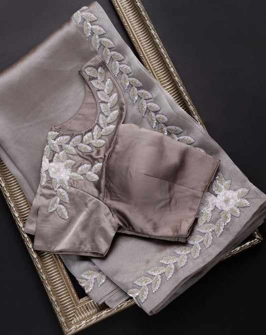 Pure Resham Saree With Authentic Fabric Blouse